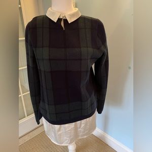 Sweater with silk blouse attached underneath size large